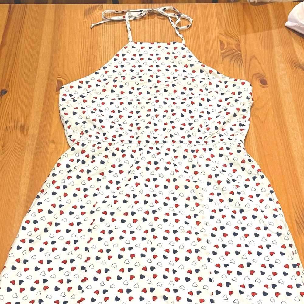 Francesca's 4th of July Halter Dress with Red and Blue Hearts Mi Ami NWT